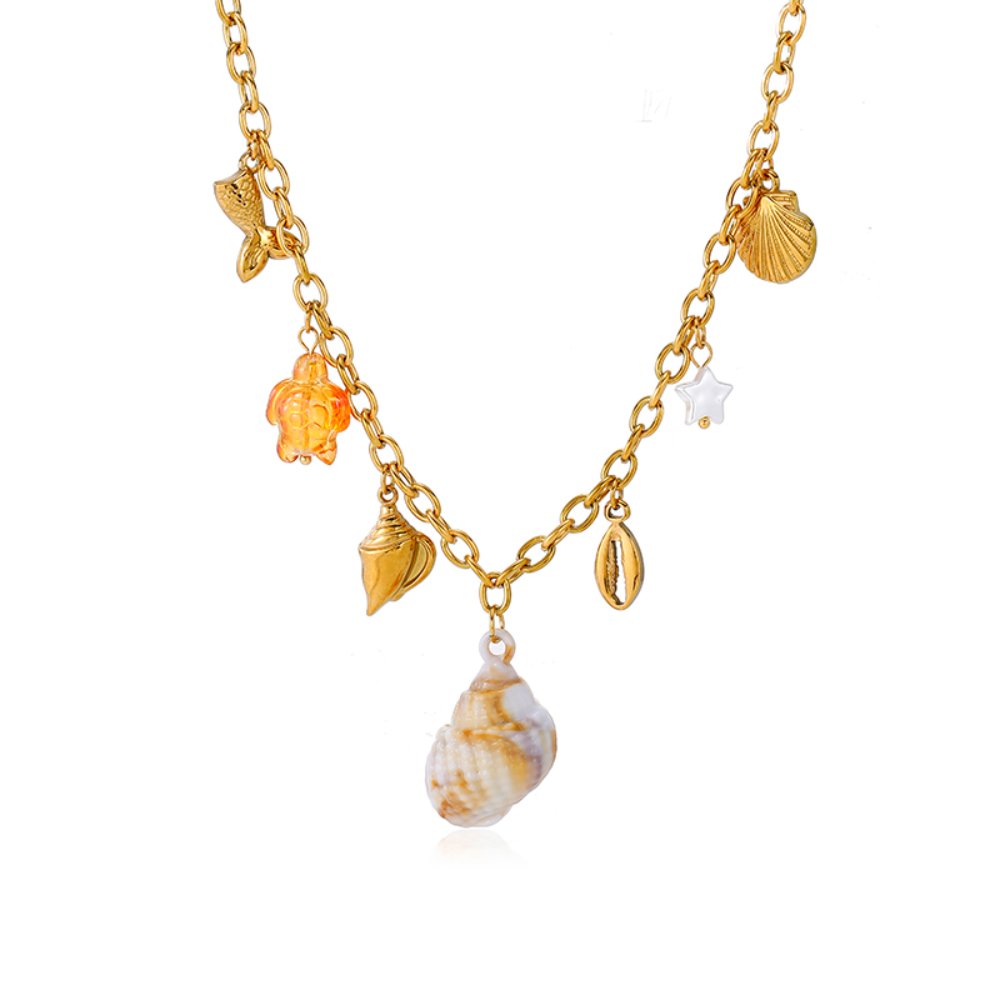 Multi-Pendant Stainless Steel Necklace – European & American Style