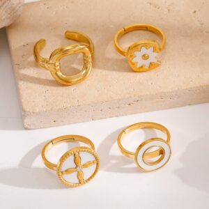 Minimalist Shell Stainless Steel Ring – European & American Style