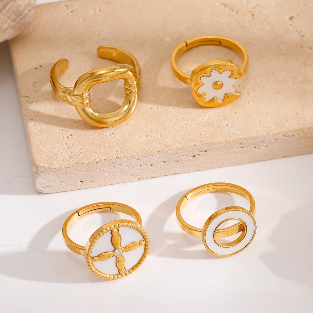 Minimalist Shell Stainless Steel Ring – European & American Style